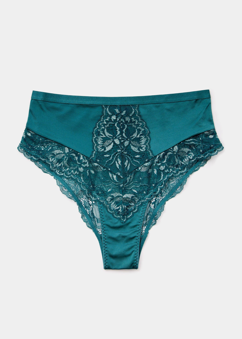 Green High Waisted Metallic Brazilian Knickers