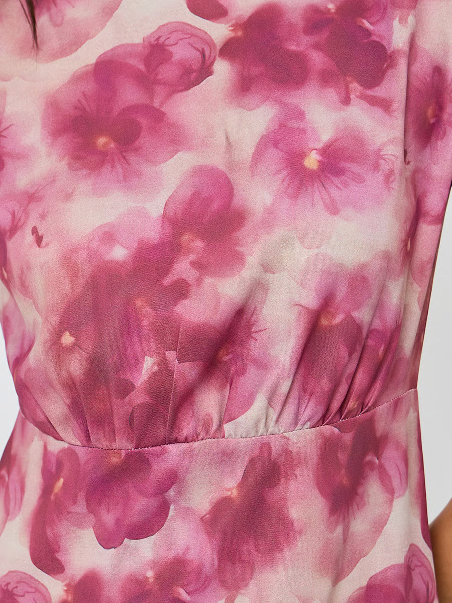 Women Floral Print Sleeveless Maxi Dress