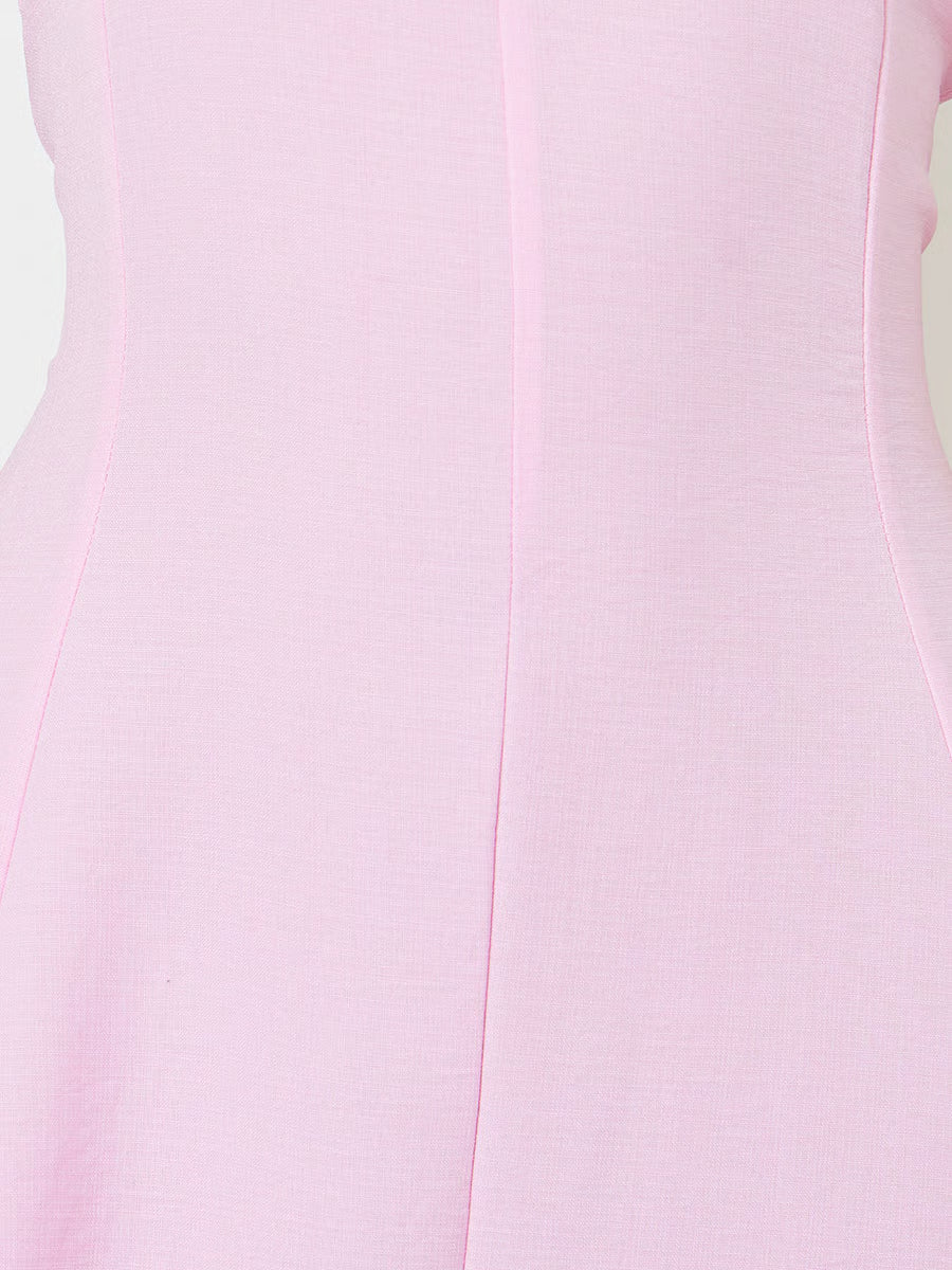 Pink Sleeveless Casual A-Line Maxi Dress