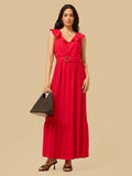 Tiered V Neck Sleeveless Maxi Dress