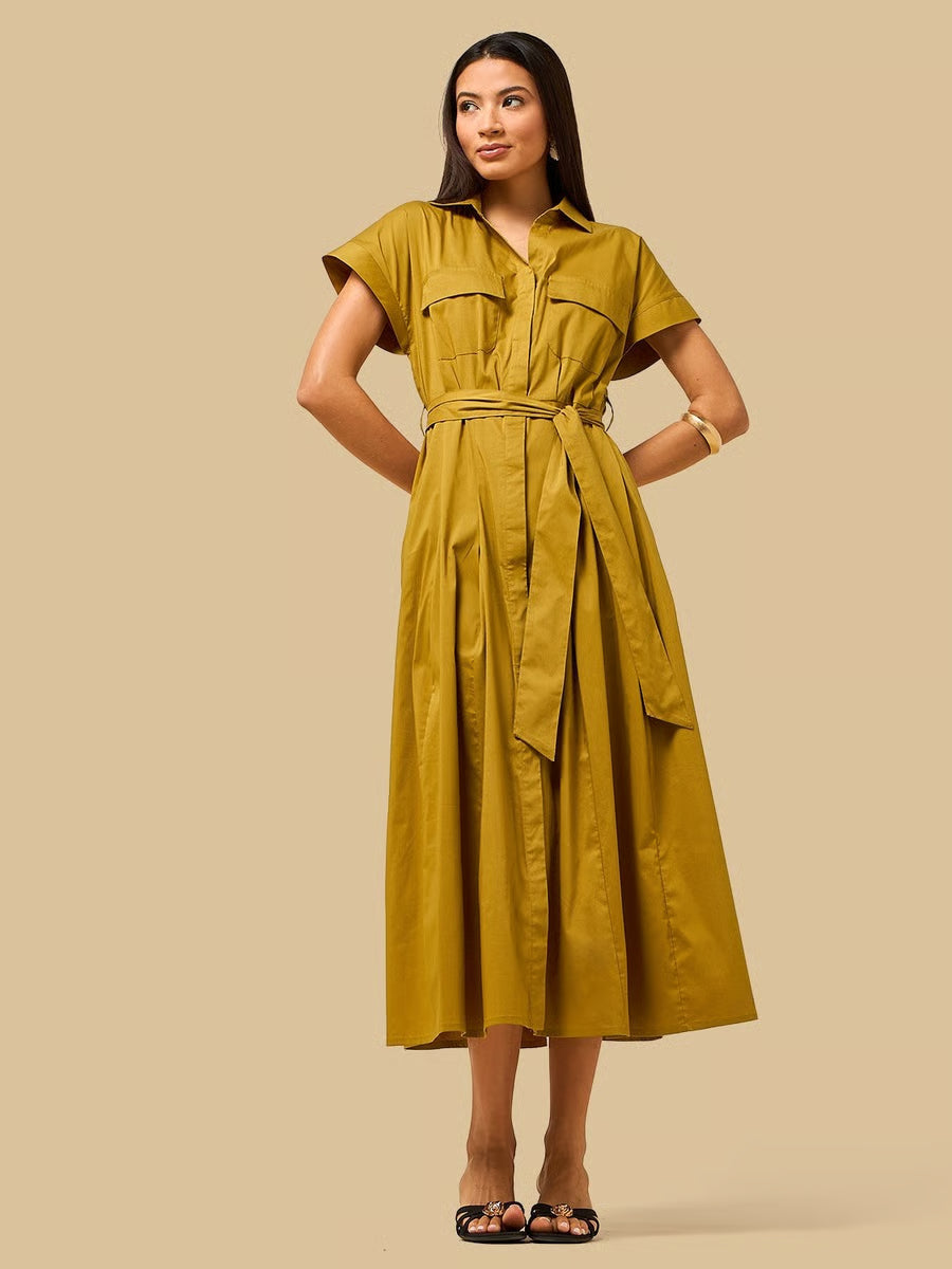 Poplin Utility Shirt Dress