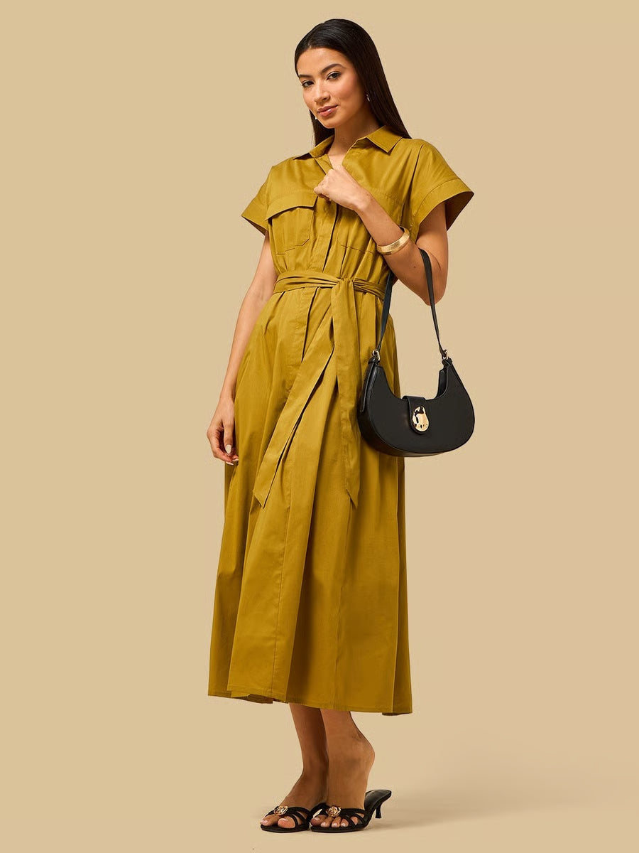 Poplin Utility Shirt Dress
