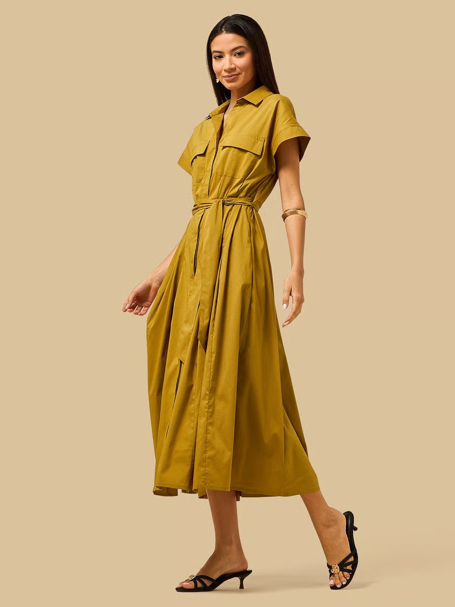Poplin Utility Shirt Dress