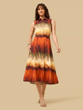 Embroidered Sleeveless Midi Dress