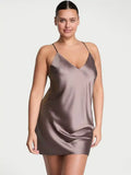 Satin Short Slip Chemise with Cross-Back