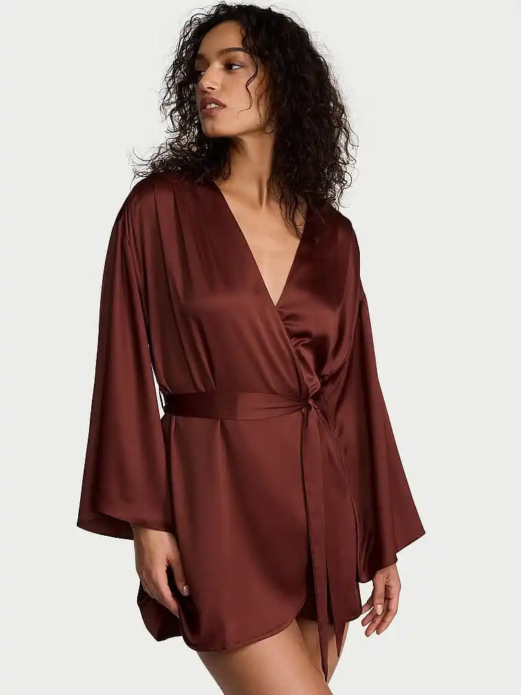 Luxe Satin Short Kimono Robe