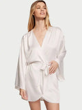 Rhinestone Embellished Bridal Satin Kimono Robe