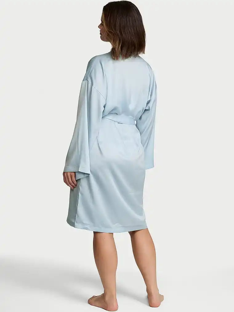 Soft Satin Mid-Length Kimono Robe