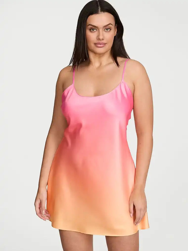 Sunset Ombré Satin Slip Chemise