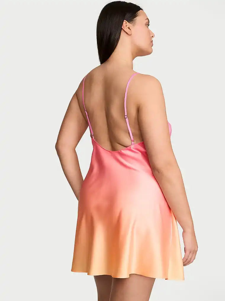 Sunset Ombré Satin Slip Chemise