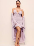Lace-Trimmed Robe & Chemise Set