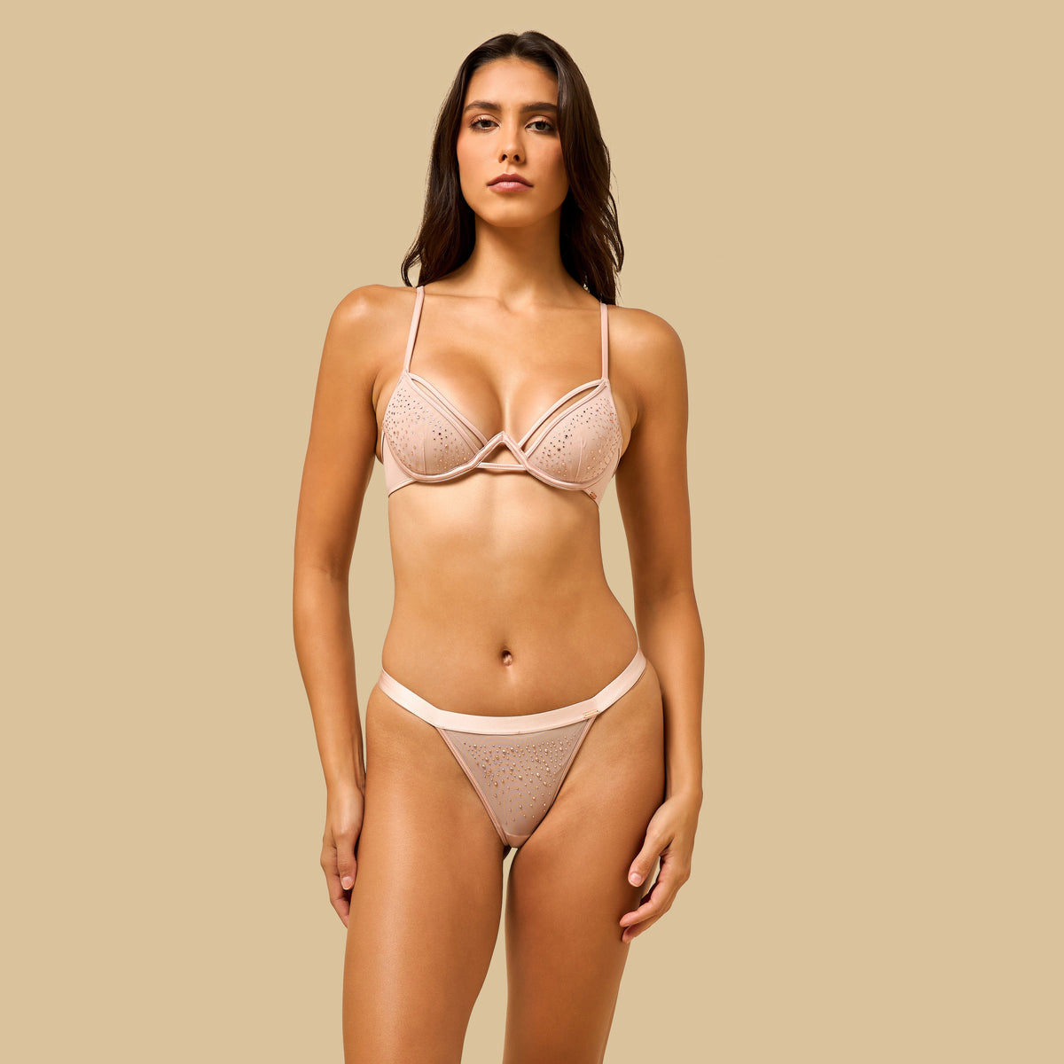 Stud Embellished Thongs