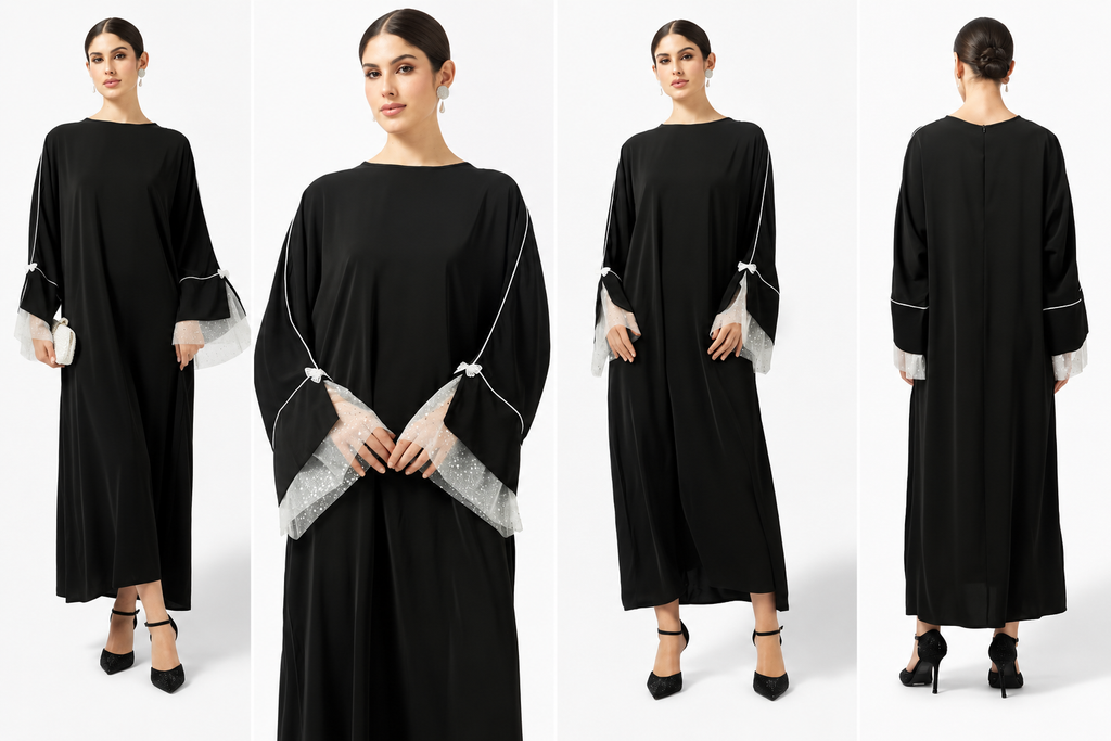Abaya With Ruffle Sleeves