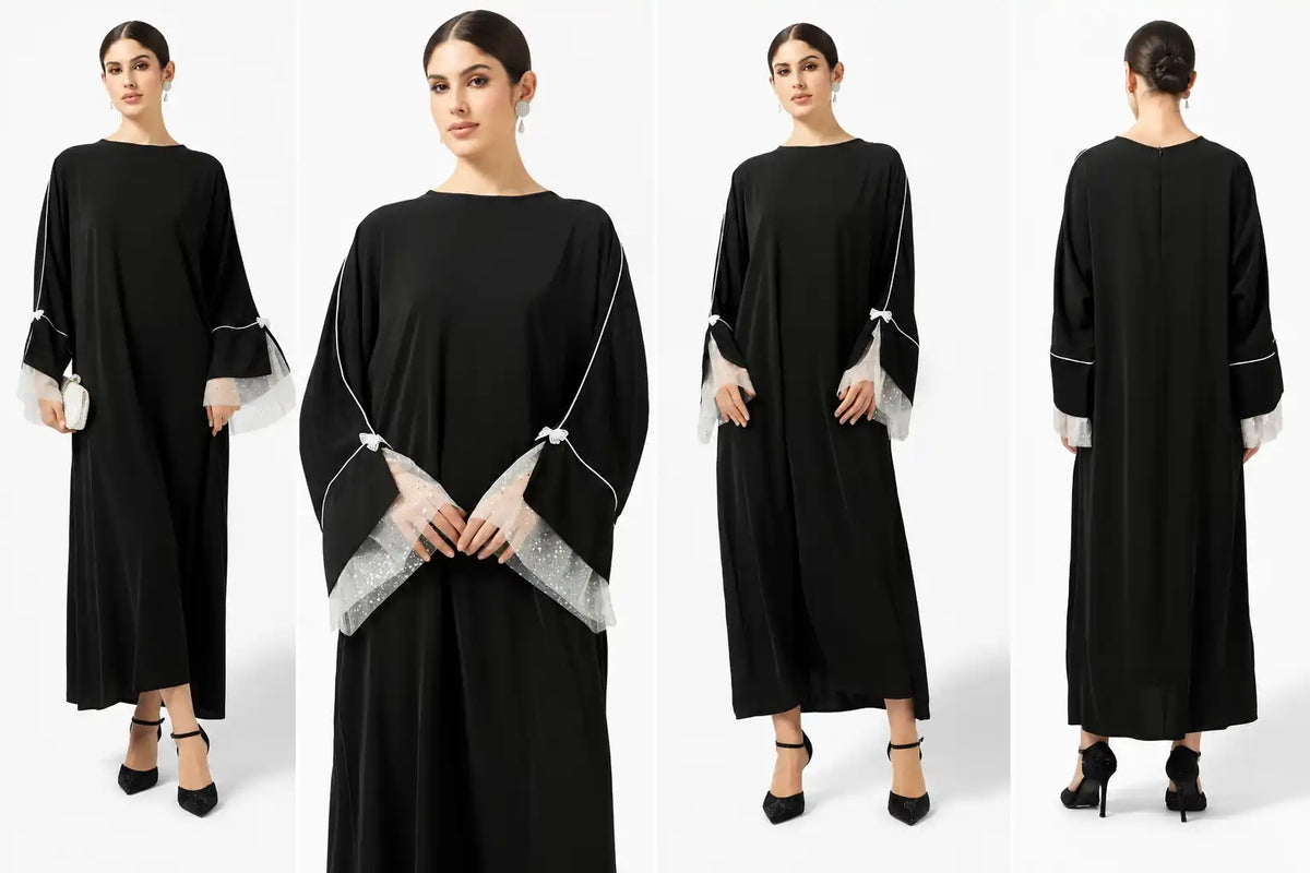 Abaya With Ruffle Sleeves