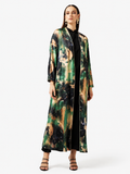 Luxury Flowing Open Abaya with Artistic Print