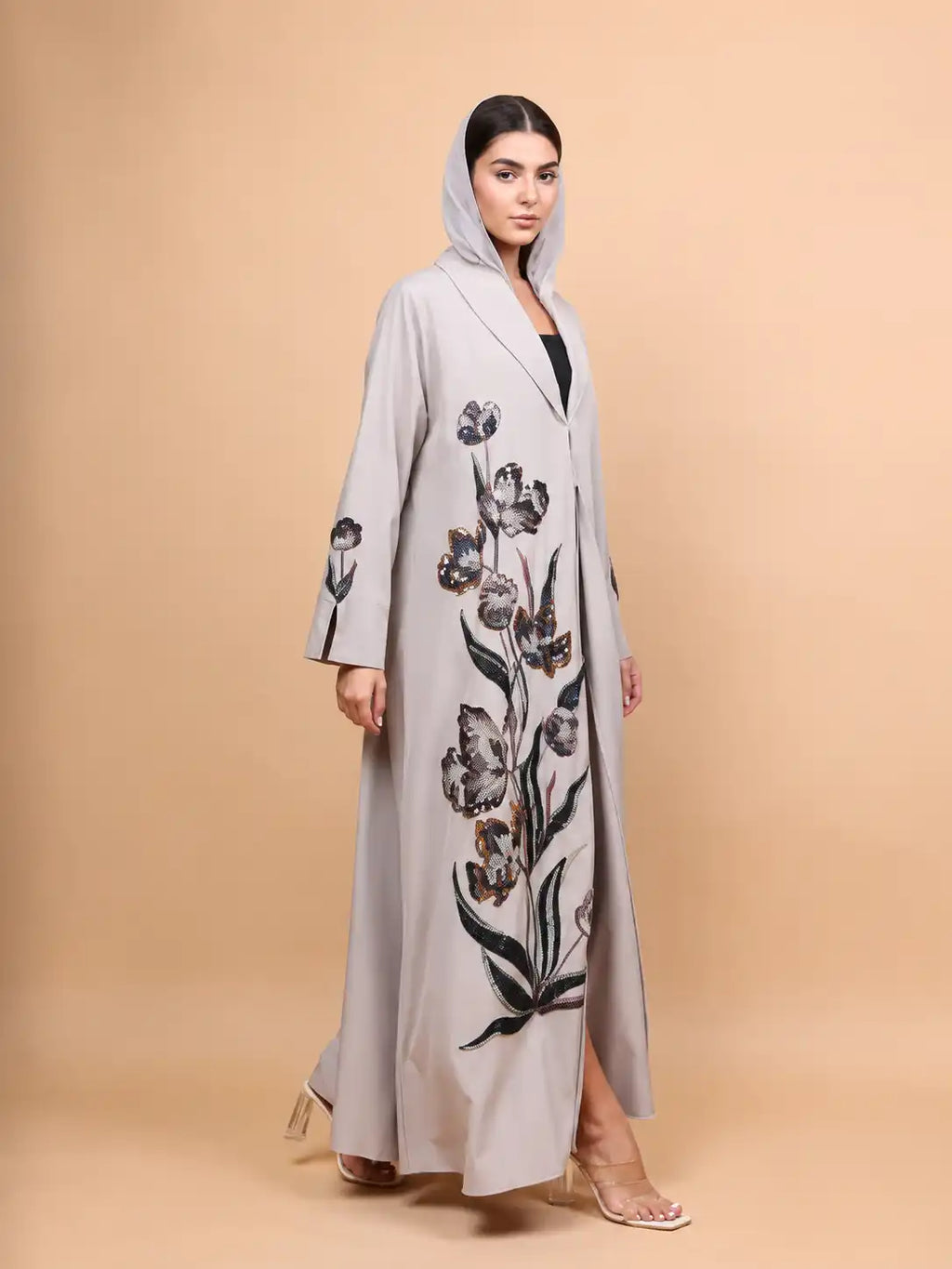 Ethereal Beige Garden Abaya