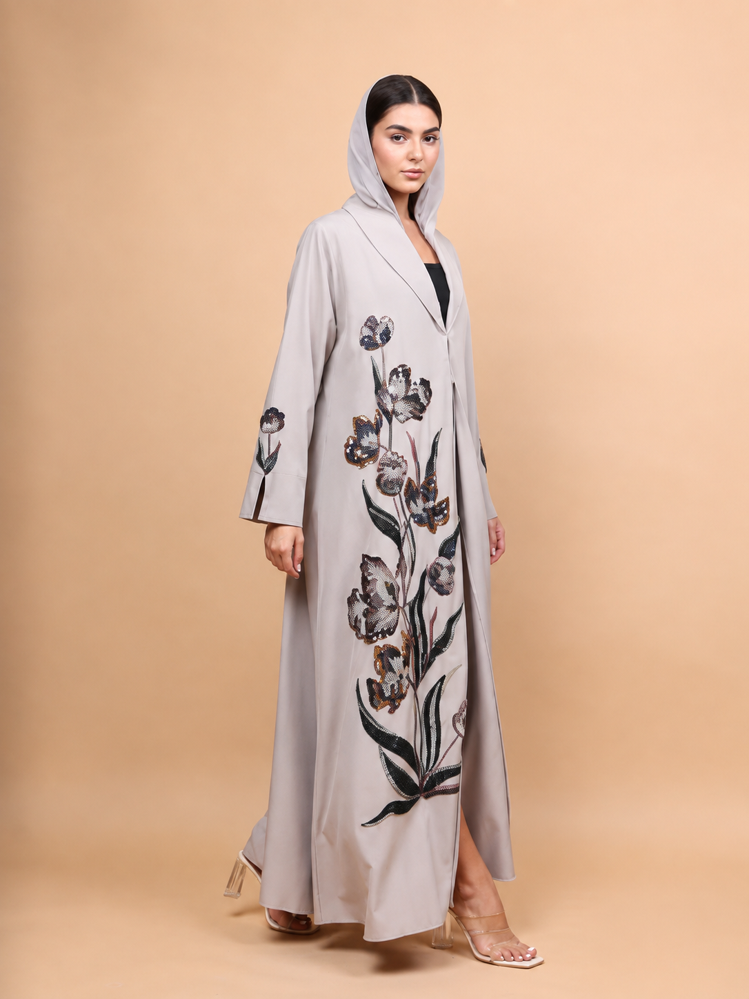 Ethereal Beige Garden Abaya