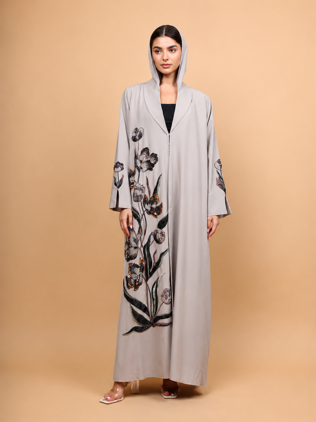 Ethereal Beige Garden Abaya