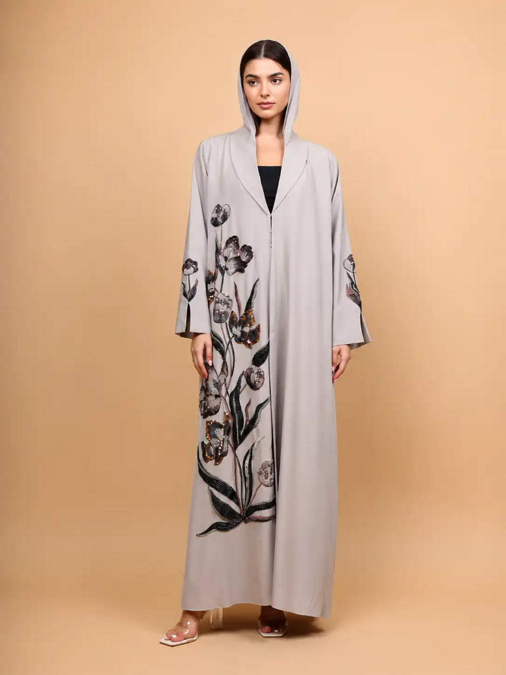 Ethereal Beige Garden Abaya