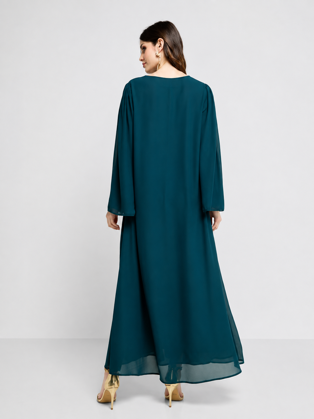Two Toned Ocean Teal Grace Abaya With Sheila