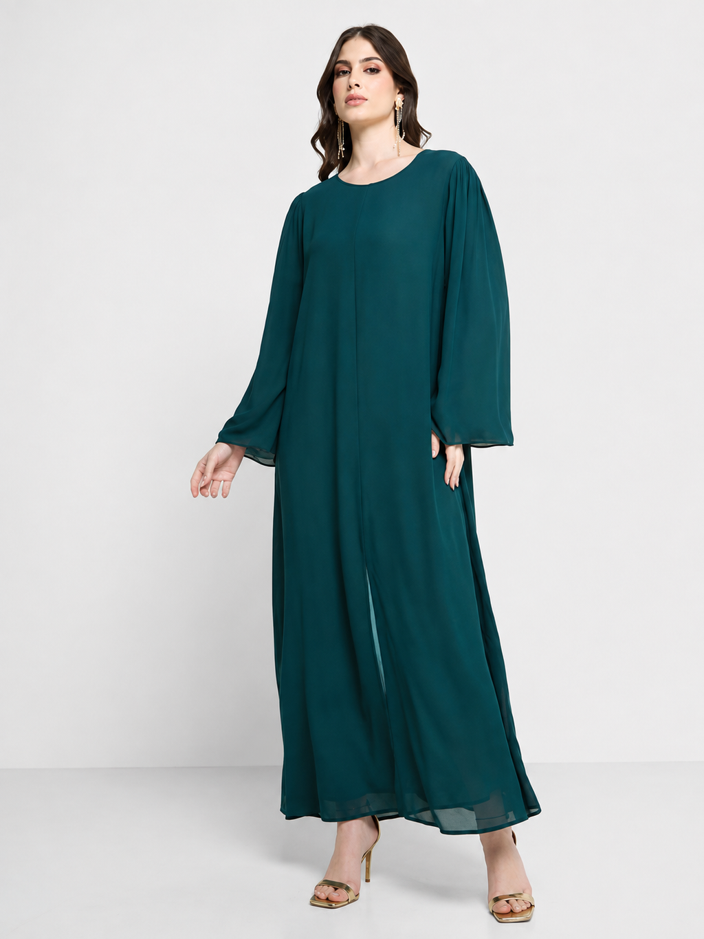 Two Toned Ocean Teal Grace Abaya With Sheila