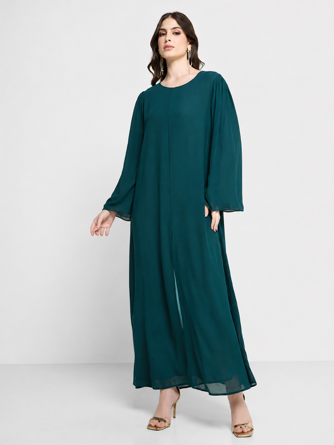 Two Toned Ocean Teal Grace Abaya With Sheila