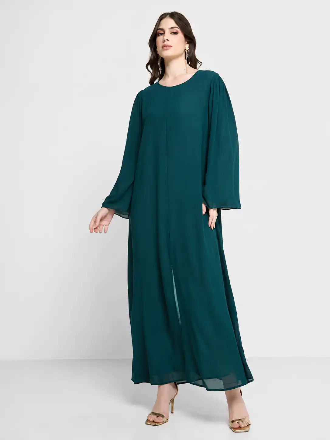 Two Toned Ocean Teal Grace Abaya With Sheila