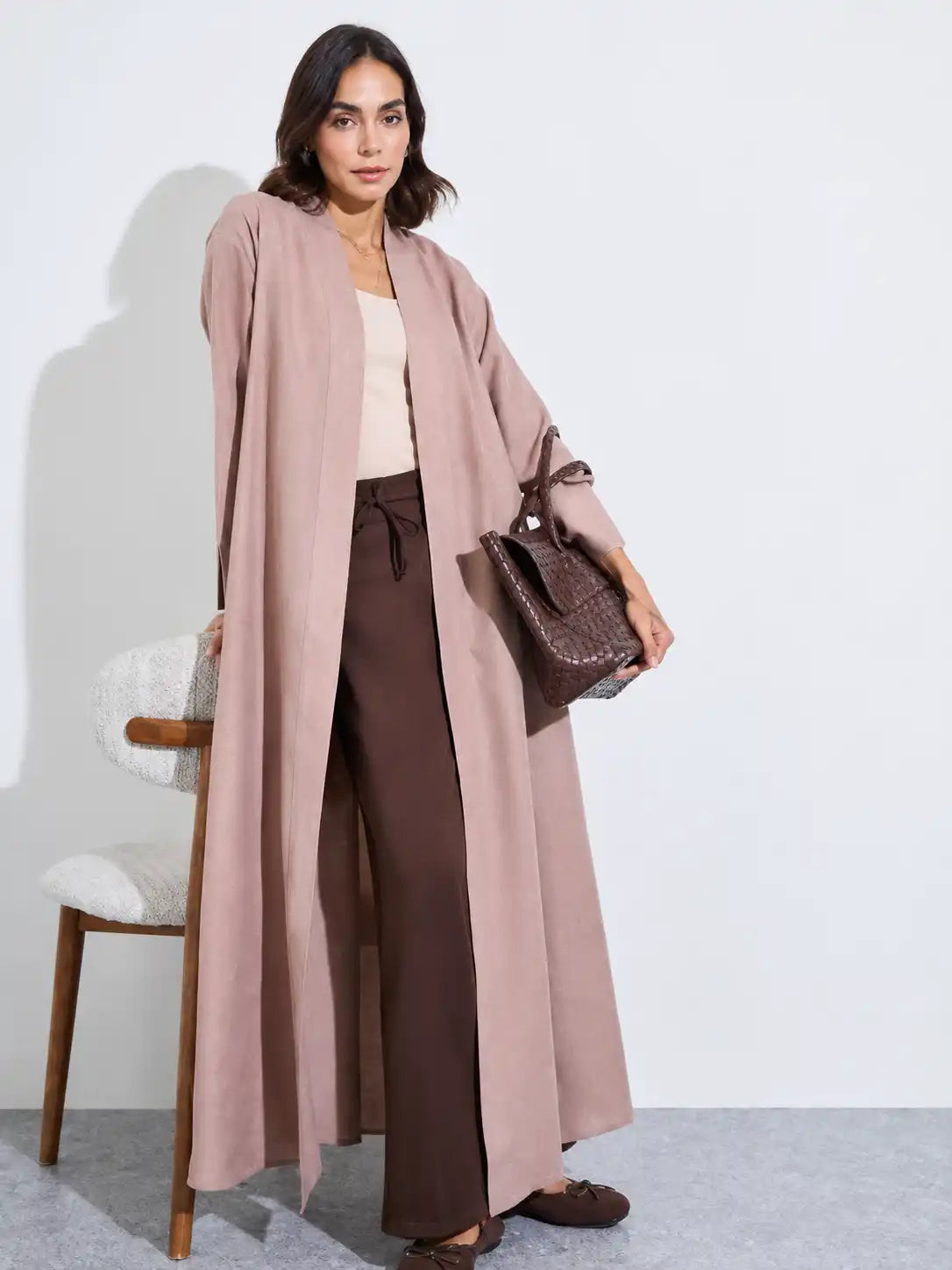 Dusty Rose Open Abaya