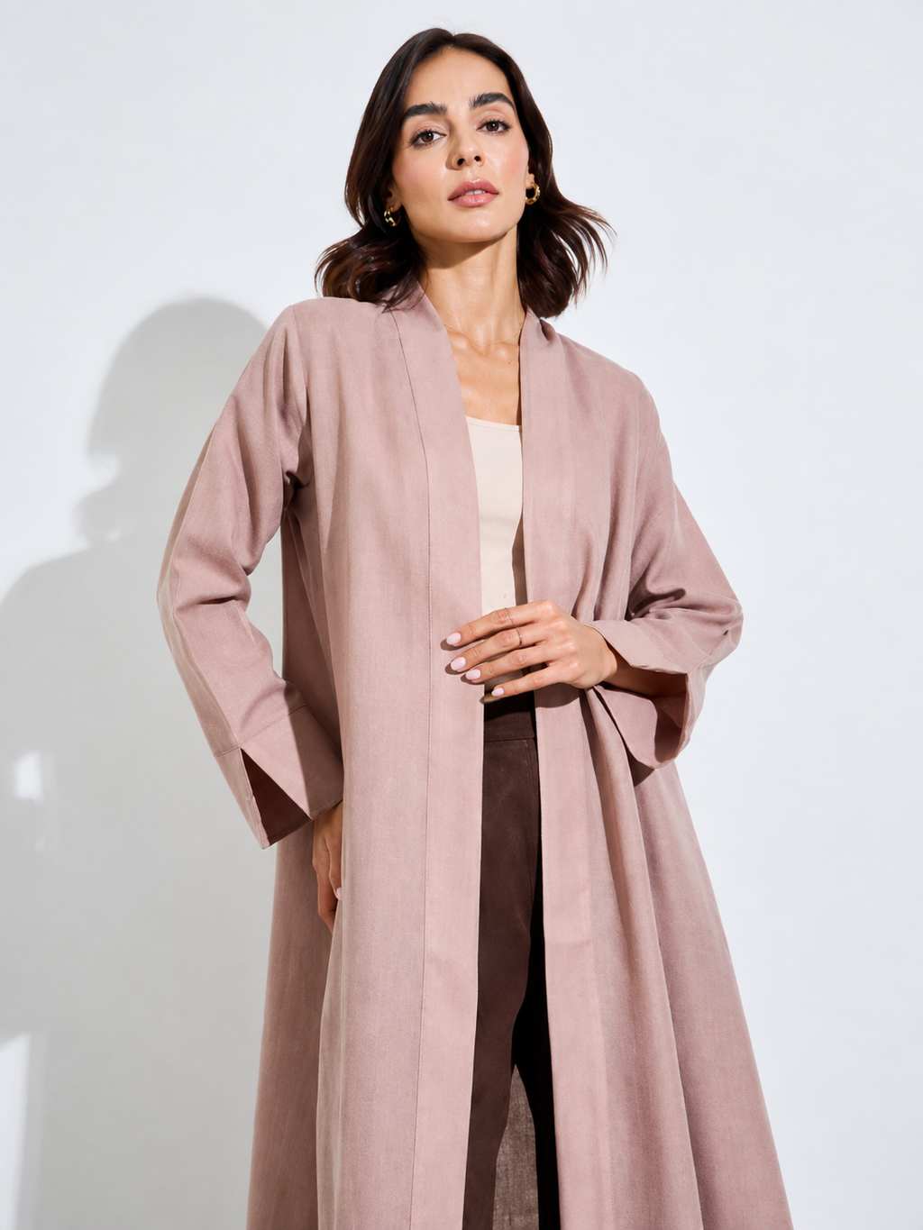 Dusty Rose Open Abaya