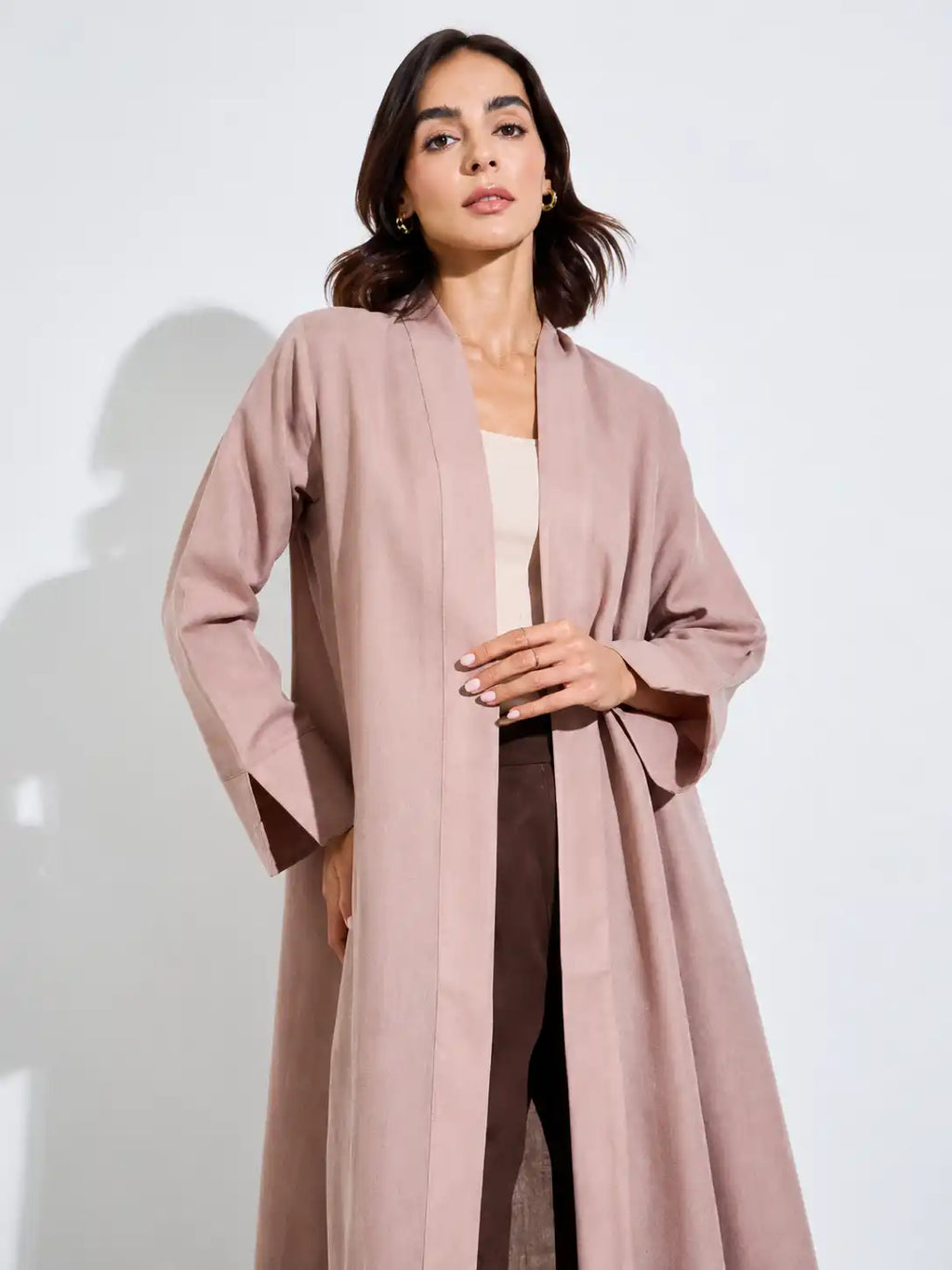 Dusty Rose Open Abaya