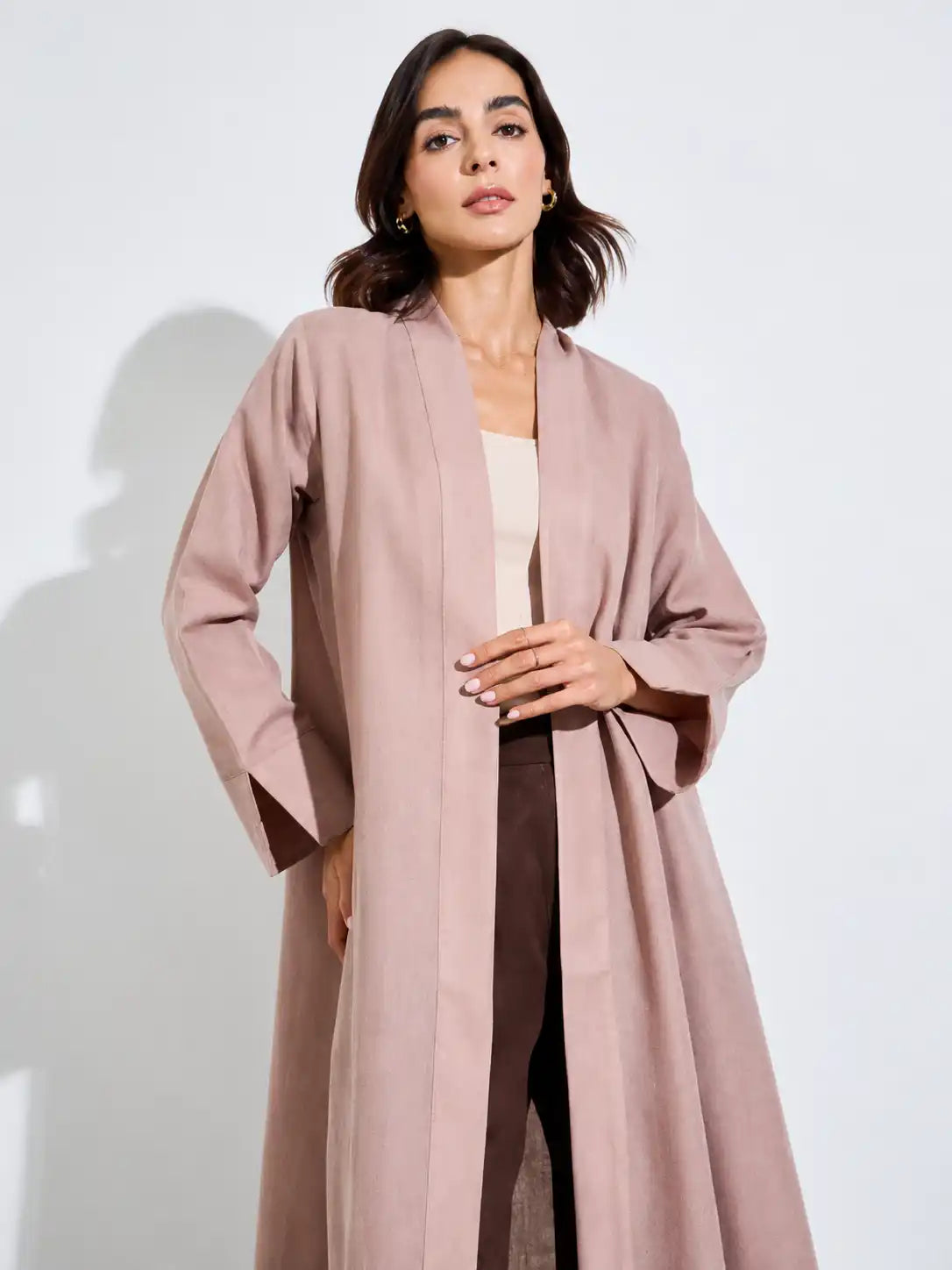 Dusty Rose Open Abaya