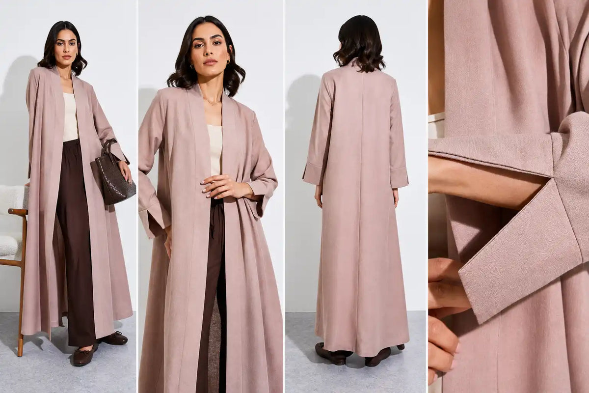 Dusty Rose Open Abaya