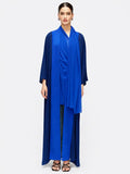 Royal Blue Layered Open Abaya Set
