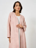 Blush Pink Floral Open Abaya
