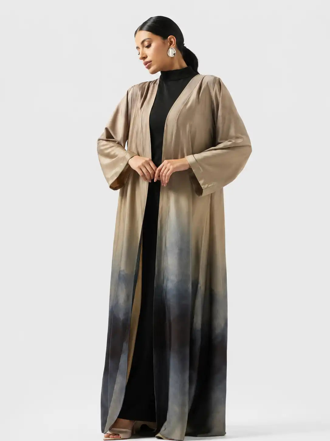 Elegant Ombre Open Abaya