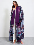 Purple Ikat Open Abaya