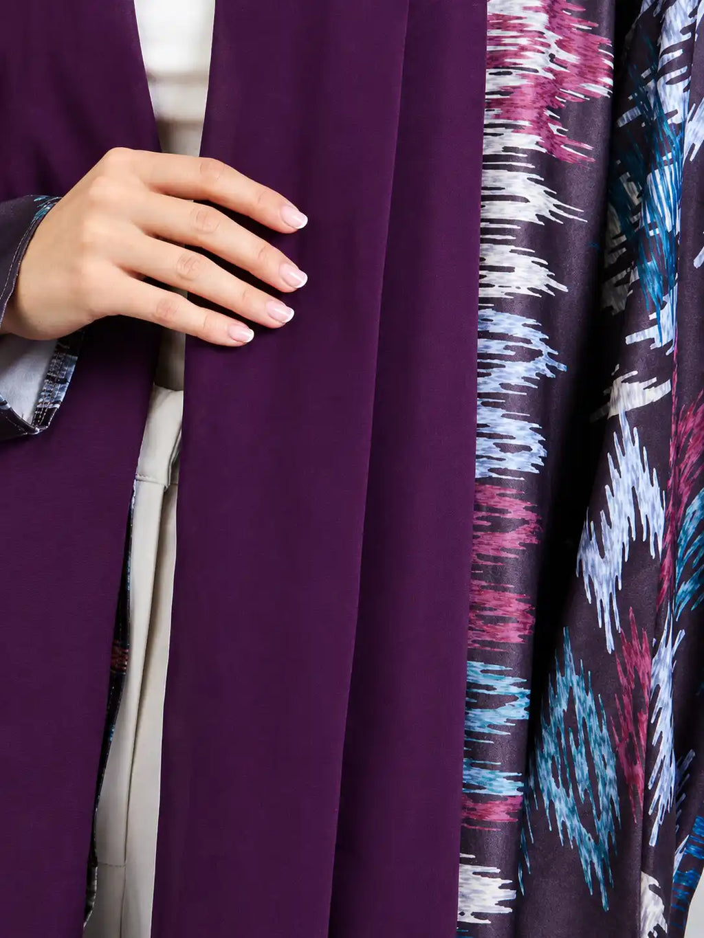 Purple Ikat Open Abaya