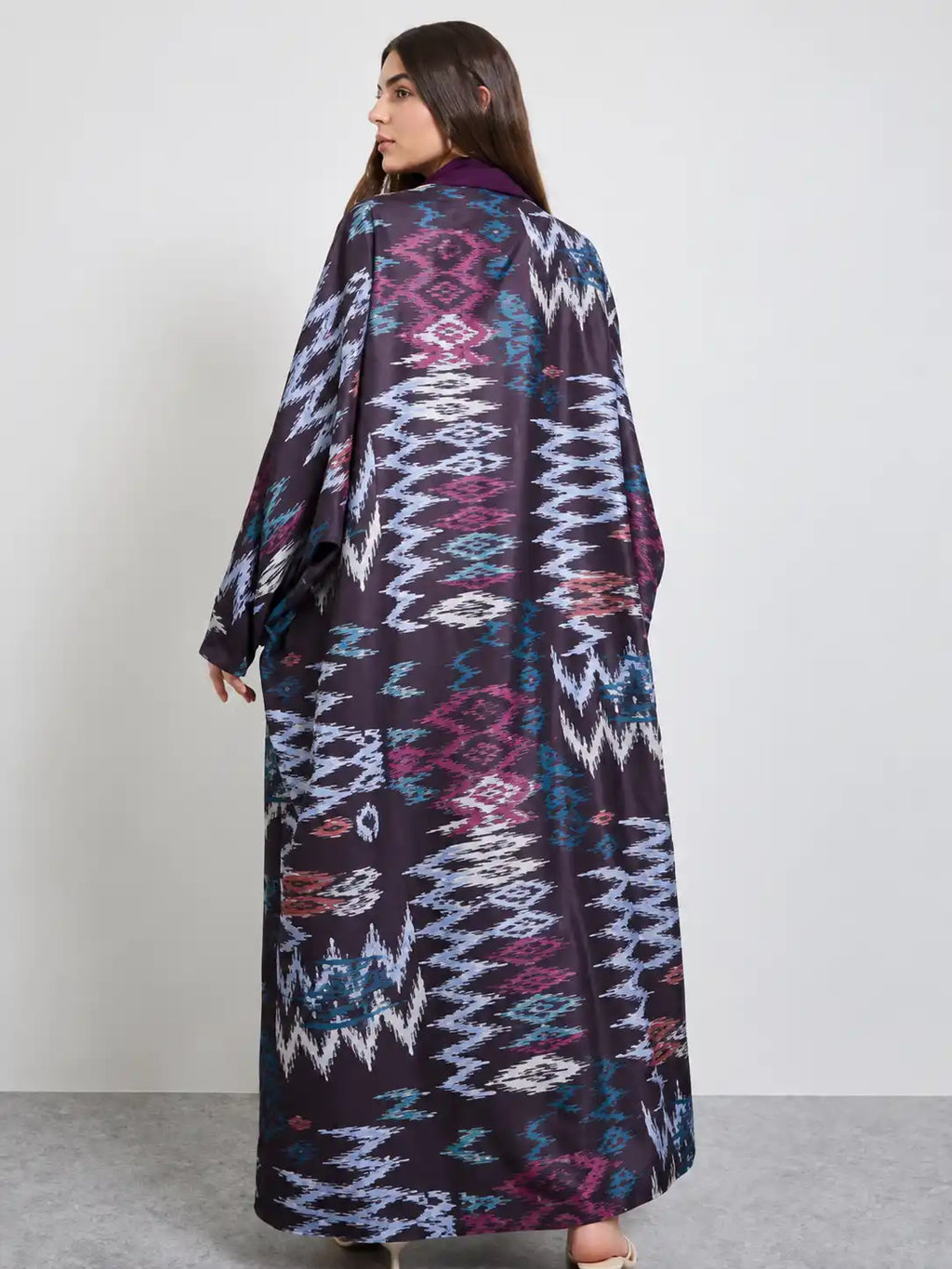 Purple Ikat Open Abaya