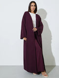 Plum Open Abaya