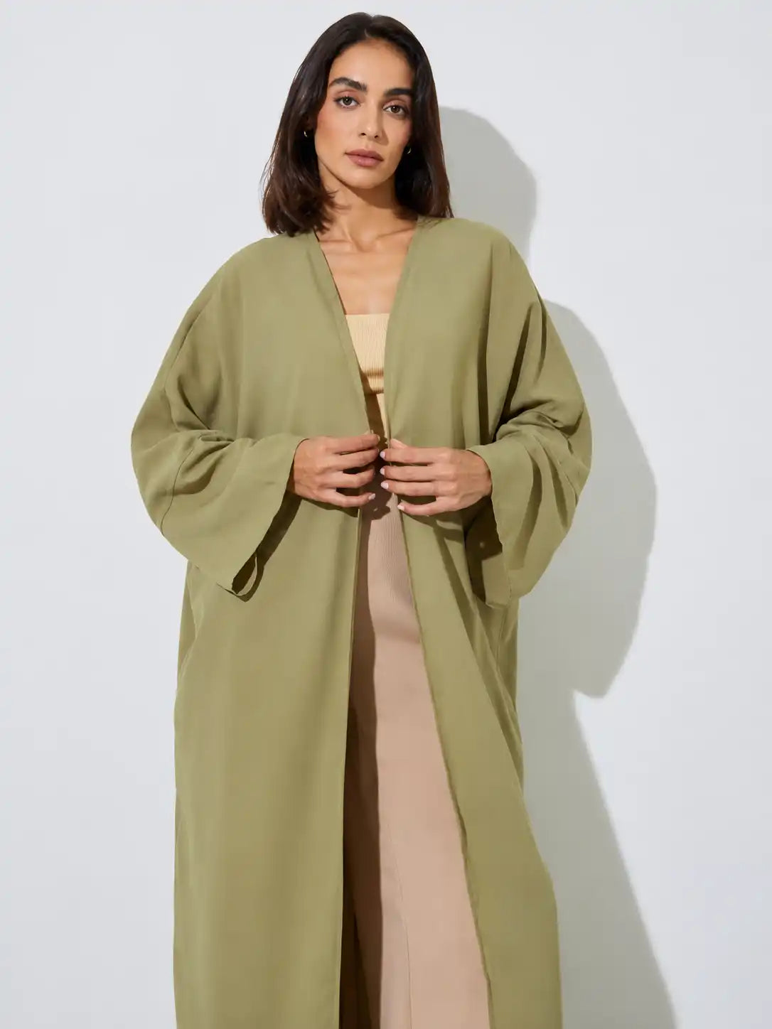 Olive Open Abaya