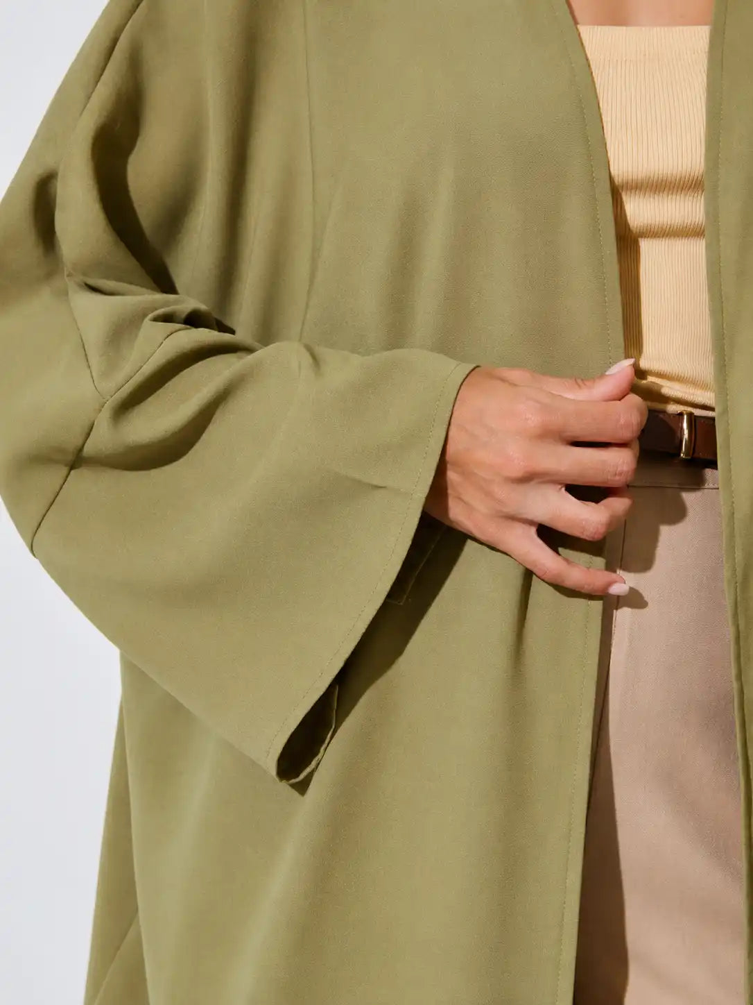 Olive Open Abaya