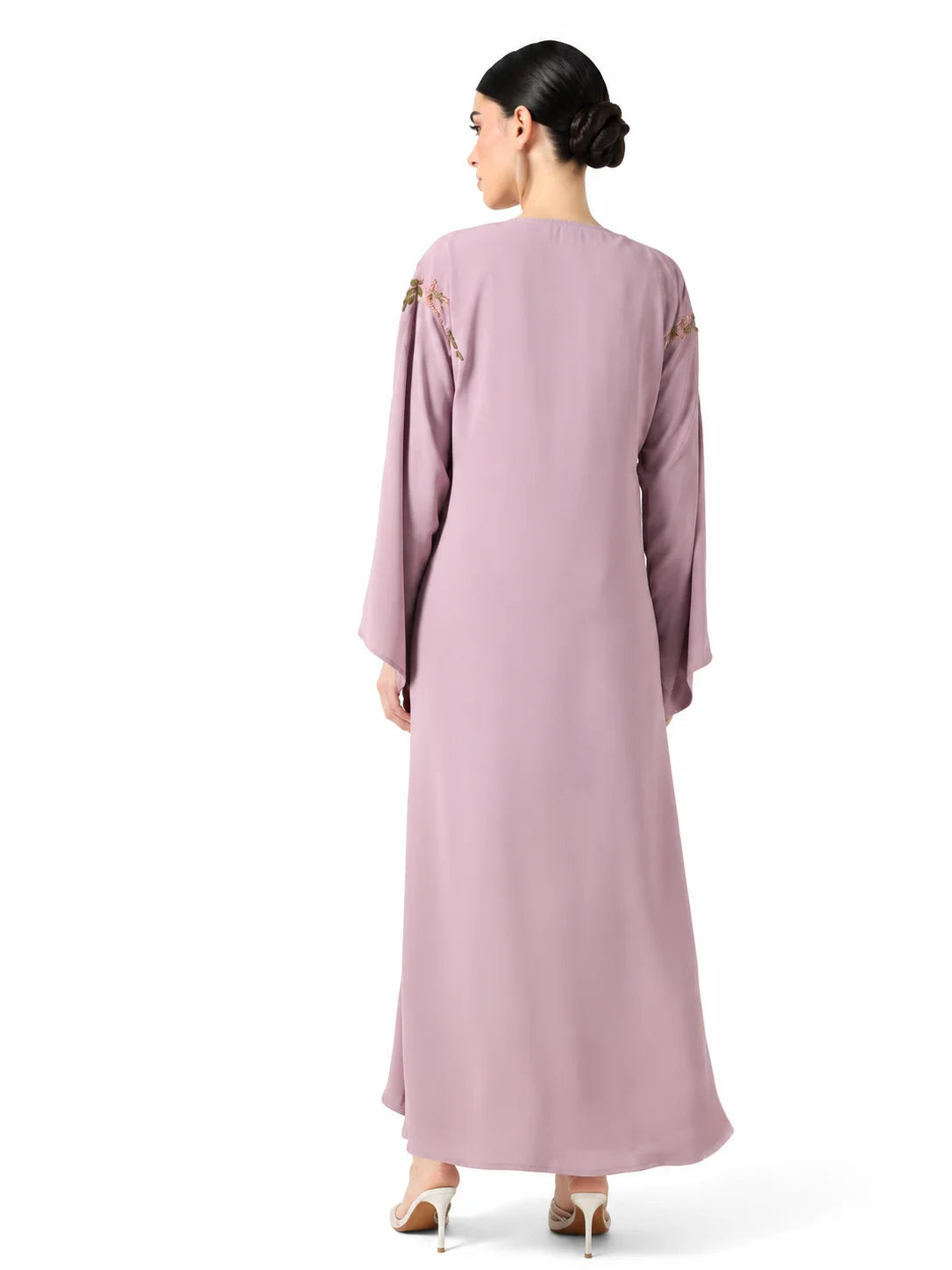 Mauve Embroidered Abaya Set