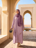 Mauve Embroidered Abaya Set