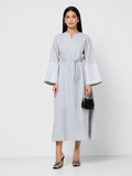 Elegant Blue-Grey Kaftan Dress