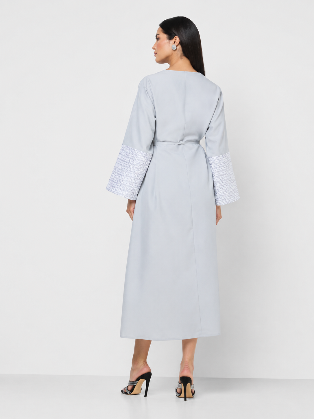 Elegant Blue-Grey Kaftan Dress