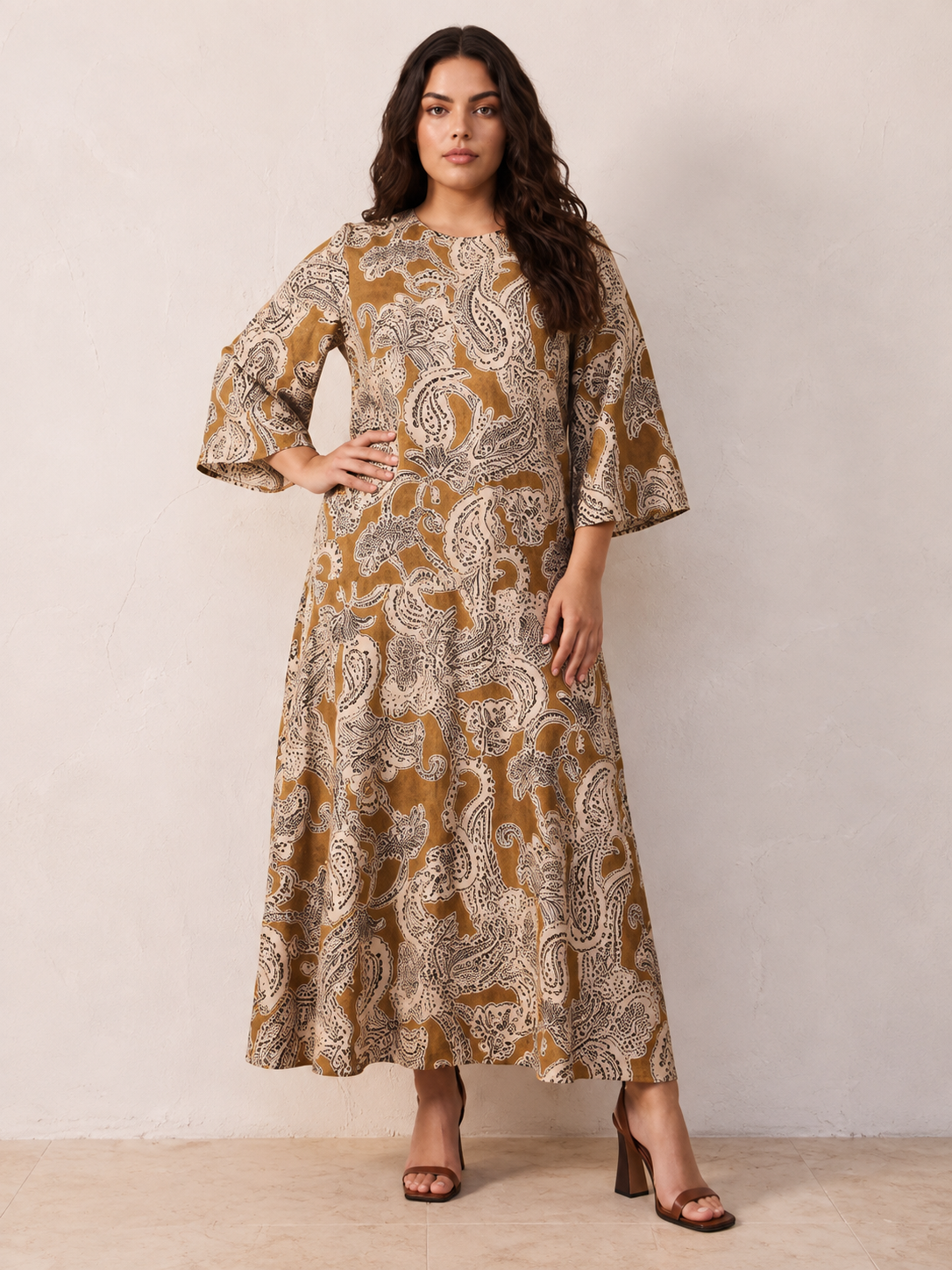 Splash Smart Paisley Print Trapeze Maxi Dress