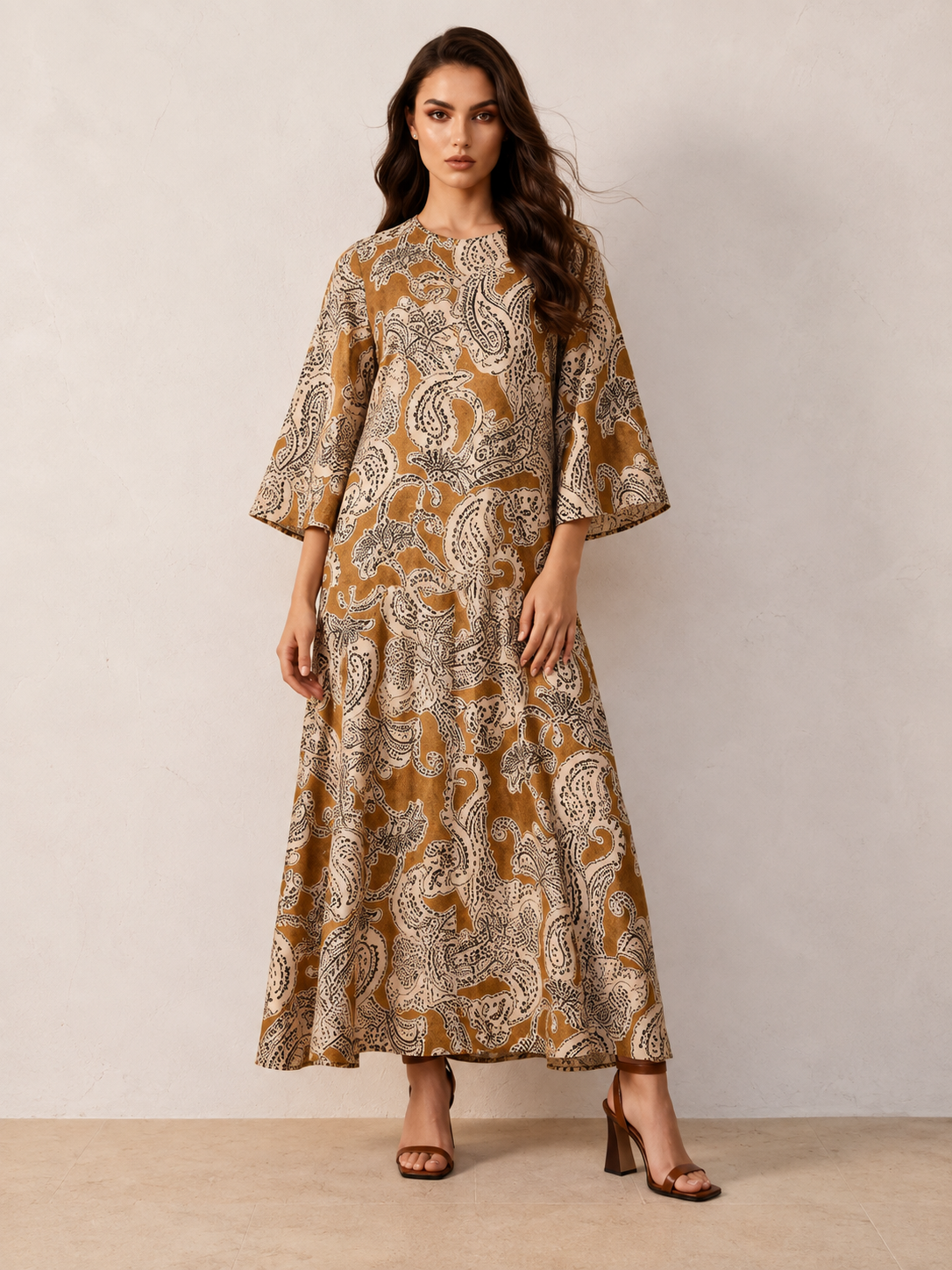 Splash Smart Paisley Print Trapeze Maxi Dress