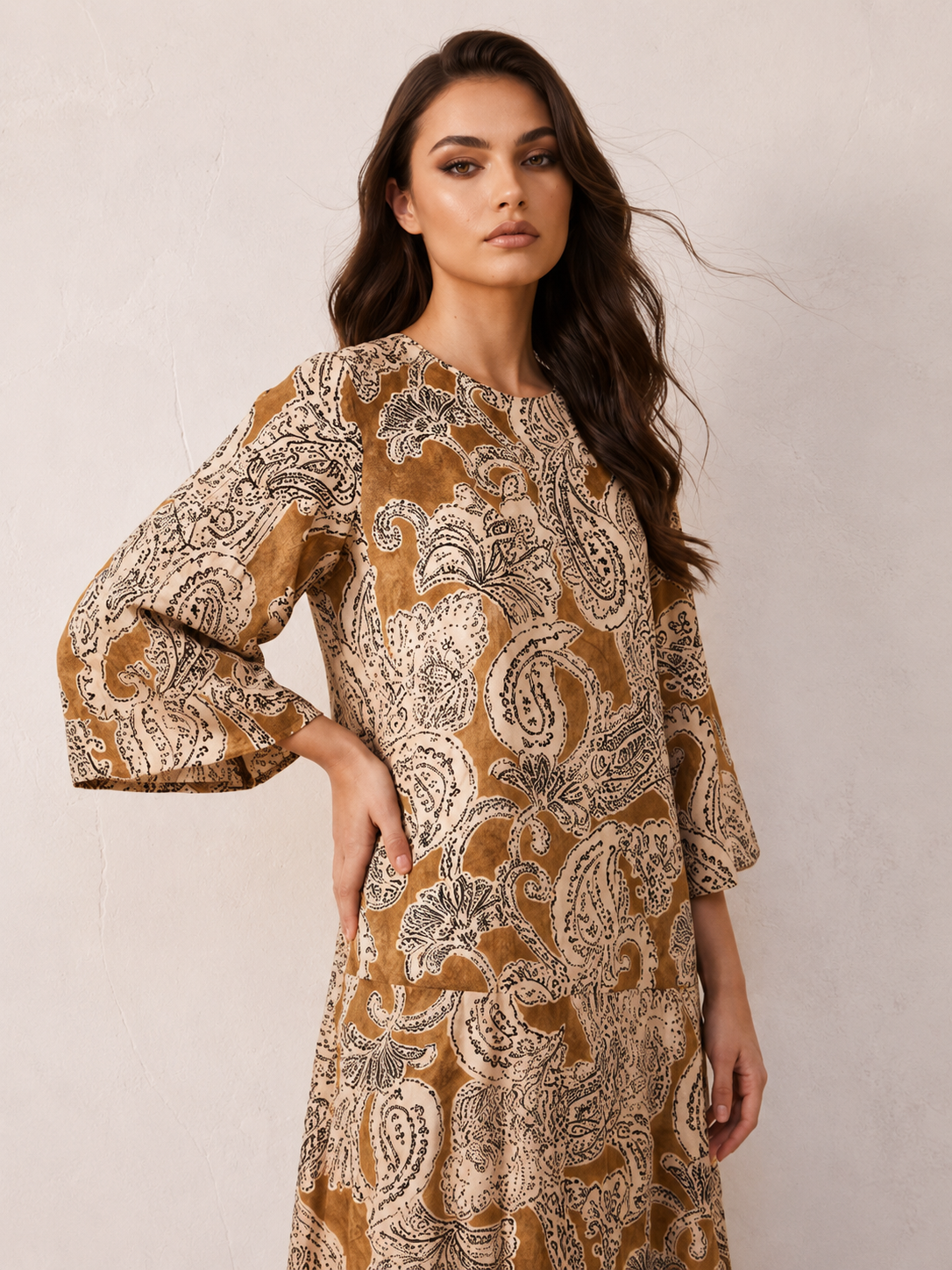 Splash Smart Paisley Print Trapeze Maxi Dress