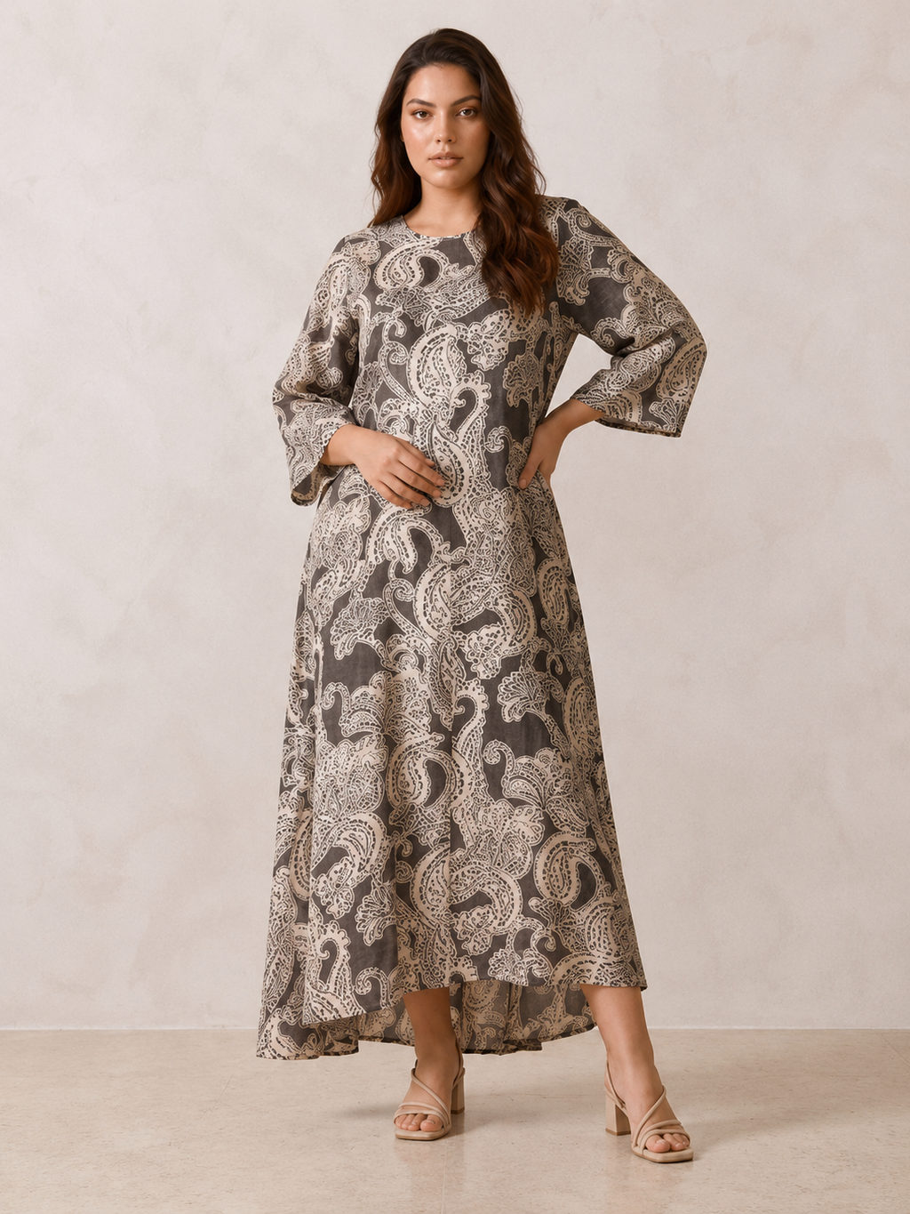 Splash Smart Paisley Print Trapeze Maxi Dress