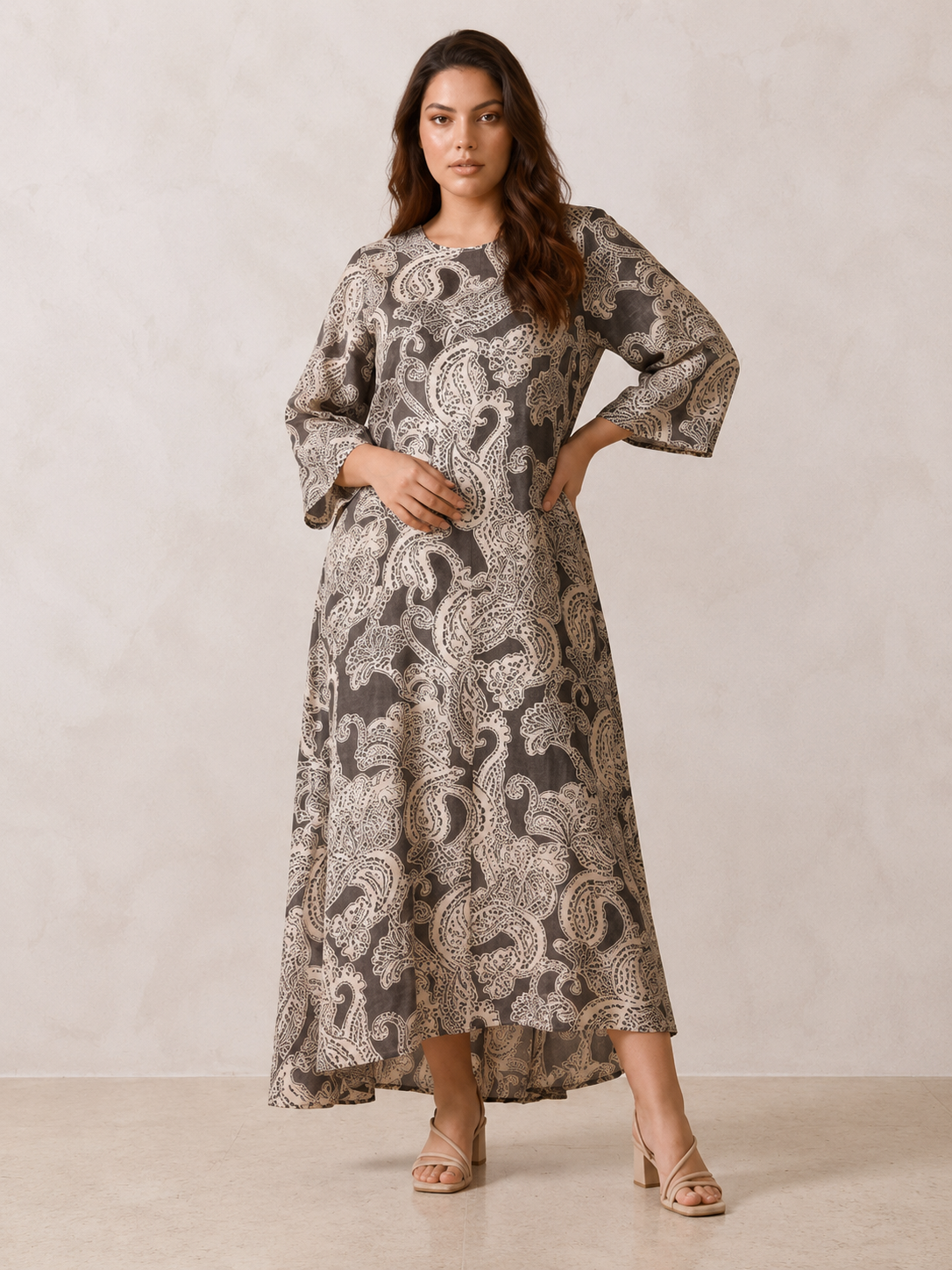 Splash Smart Paisley Print Trapeze Maxi Dress